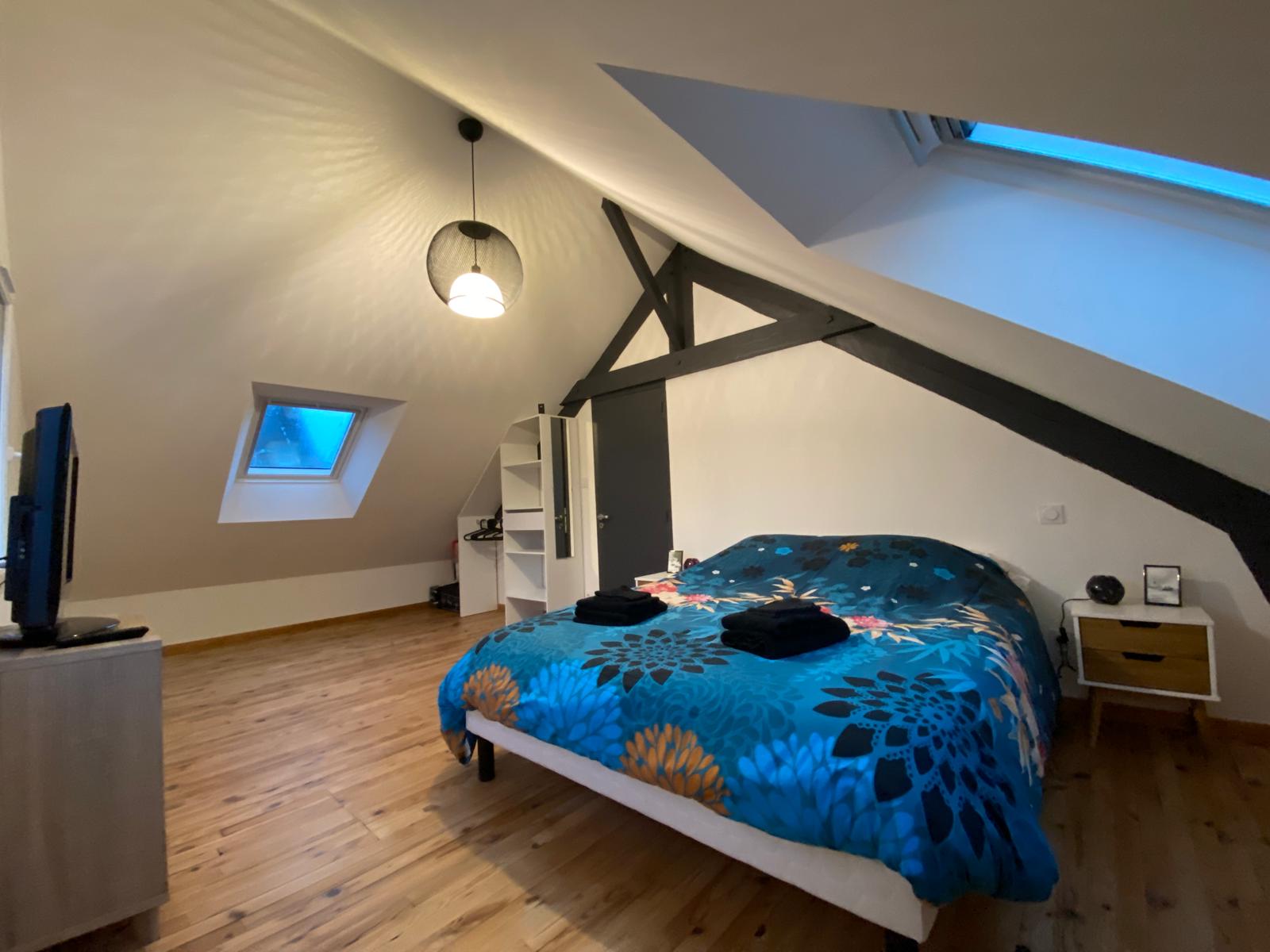 Chambre aux draps bleus